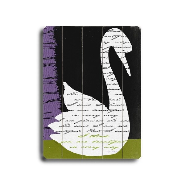 Beautiful Swan - 9x12 Solid Wood Wall Decor by Lisa Weedn - 9 x 12