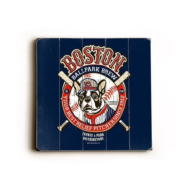 Boston Ballpark Brew - Planked Wood Wall Decor by Dog is Good