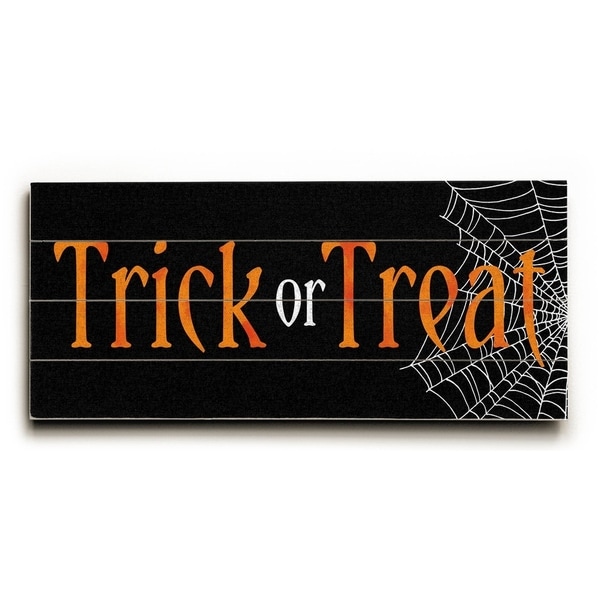 Trick or Treat - Planked Wood Wall Decor by Elyse DeNeige