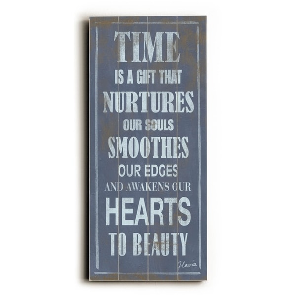Time is a Gift - Planked Wood Wall Decor by FLAVIA