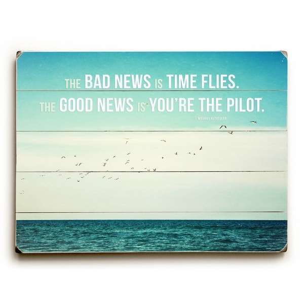 Time Flies - 9x12 Solid Wood Wall Decor by Lisa Russo - 9 x 12