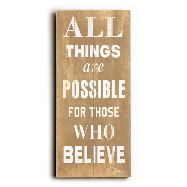 All things are possible - Planked Wood Wall Decor by FLAVIA