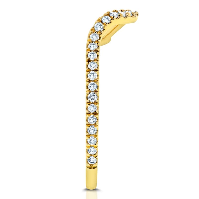Annello by Kobelli Lab Grown Diamond Notched Basket Curve Wedding Band (1/4 CTW) 14k Gold, DEF VS