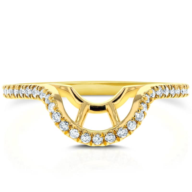 Annello by Kobelli Lab Grown Diamond Notched Basket Curve Wedding Band (1/4 CTW) 14k Gold, DEF VS