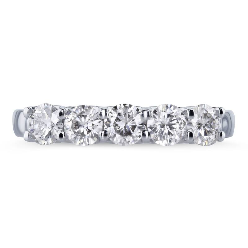Kobelli 1 Carat Lab Grown Diamond 14k Solid Gold 5-Stone Karina Wedding Ring