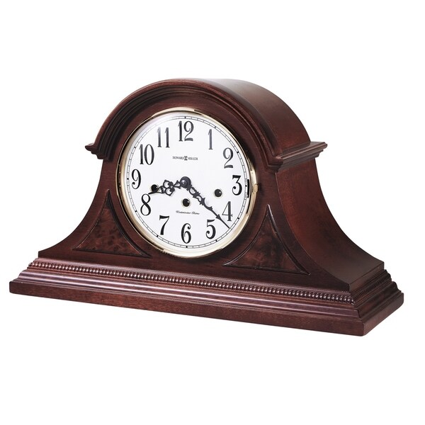 Howard Miller Carson Cherry Wood Chiming Mantel Clock with Silence Option