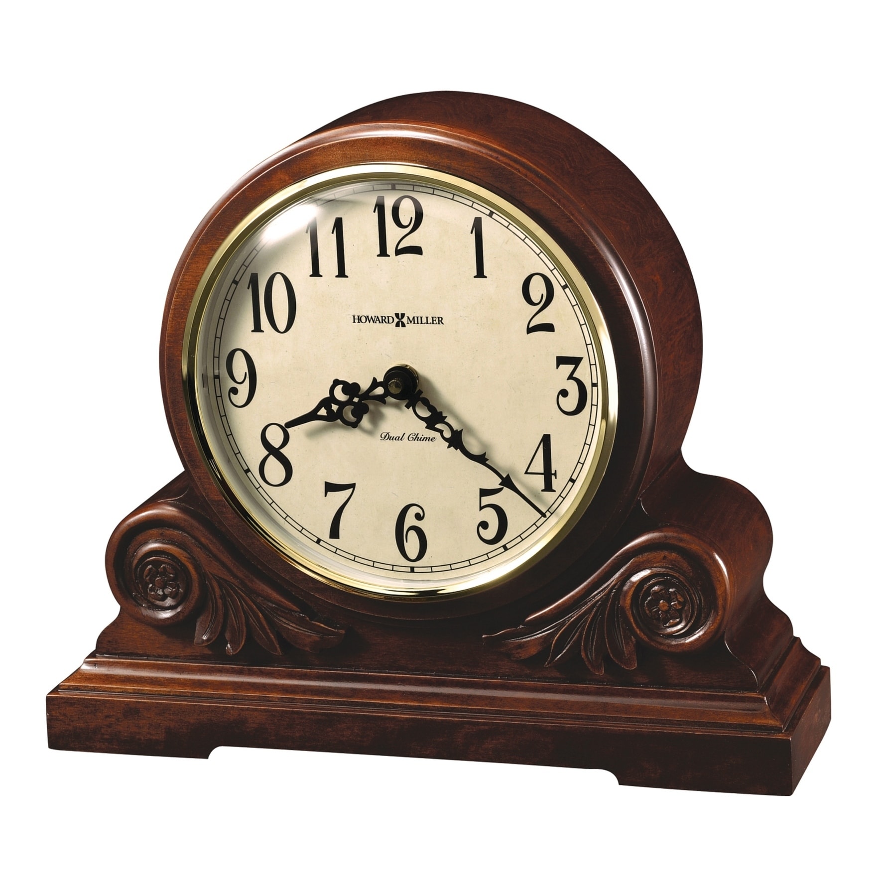 Cherry Brown Wood Chiming Mantel Clock by Howard Miller - Bed Bath