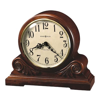 Cherry Brown Wood Chiming Mantel Clock by Howard Miller