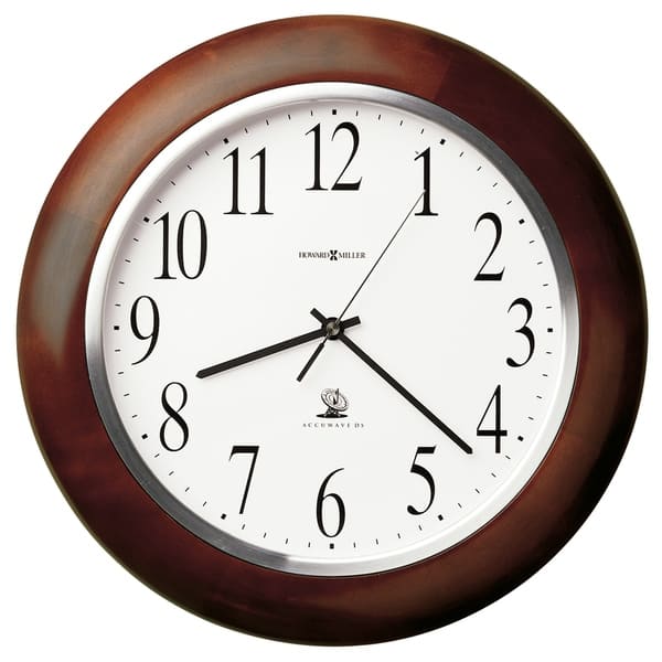 slide 1 of 1, Howard Miller Murrow Classic, Modern, Transitional Wall Clock with Large Numbers, Reloj De Pared