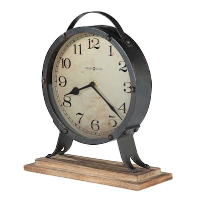 Howard Miller Gravelyn Vintage, Industrial, Old World, and Distressed Style Accent Mantel Clock, Reloj del Estante
