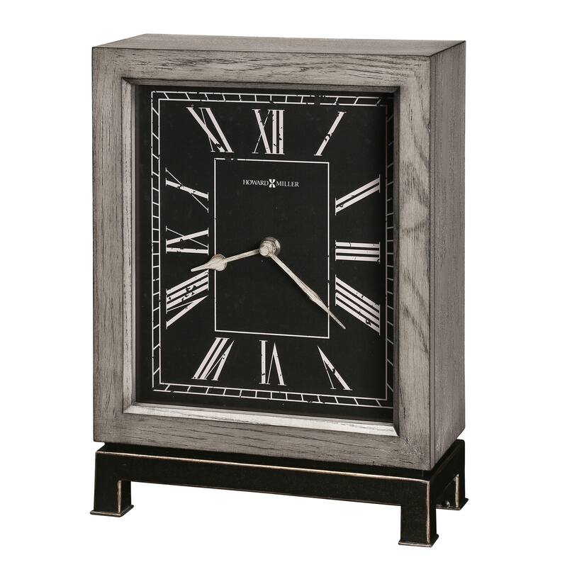 Howard Miller Weathered Grey Wood Accent Mantel Clock
