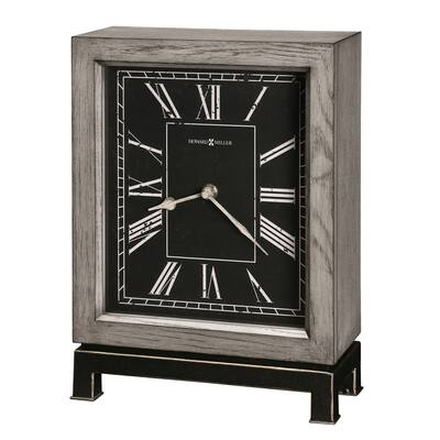 Howard Miller Weathered Grey Wood Accent Mantel Clock