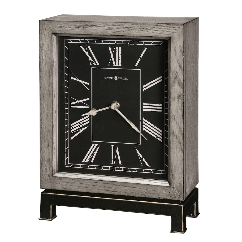 Howard Miller Weathered Grey Wood Accent Mantel Clock