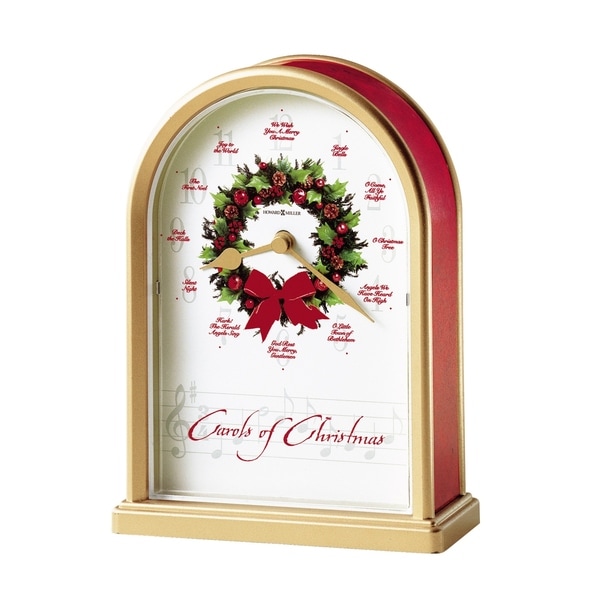 Howard Miller Carols of Christmas II Vintage, Traditional Chiming Mantel Clock with Hourly Carol Chimes, Reloj de Navidad