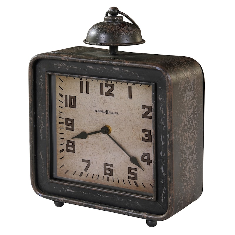 Howard Miller Collins Vintage, Industrial, Old World, and Distressed Style Mantel Clock, Reloj del Estante