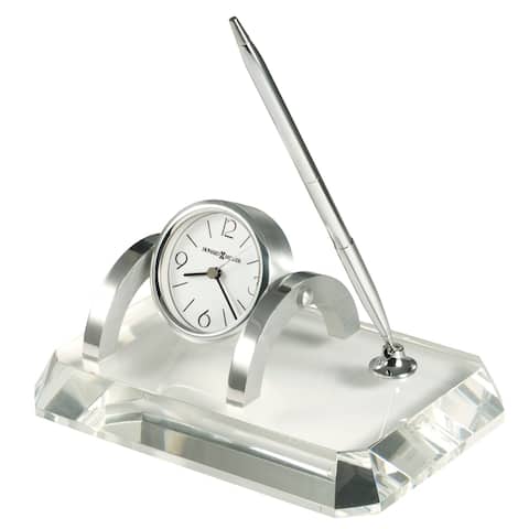Howard Miller Prominence Contemporary, Modern, Glam Style & Sleek Desk Clock & Pen Set, Reloj del Estante
