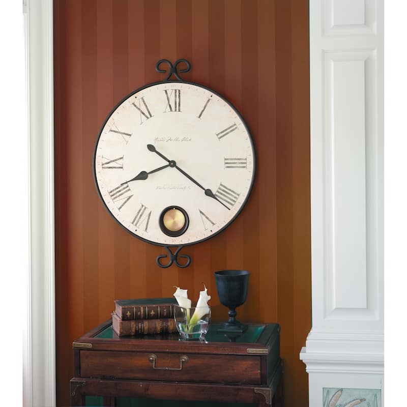 Howard Miller Magdalen Charming, Contemporary, Farmhouse, and Transitional Style Distressed Wall Clock, Reloj De Pared