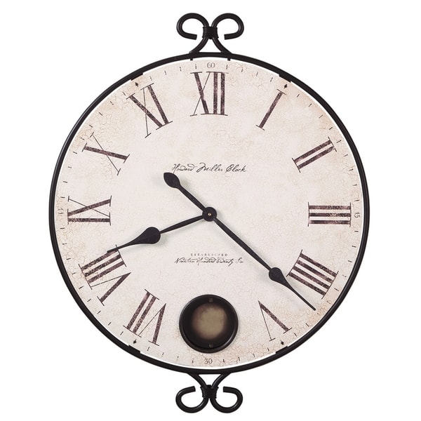 slide 2 of 2, Howard Miller Magdalen Charming, Contemporary, Farmhouse, and Transitional Style Distressed Wall Clock, Reloj De Pared