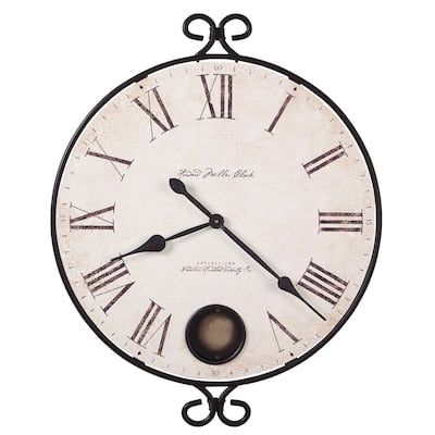 Howard Miller Magdalen Charming, Contemporary, Farmhouse, and Transitional Style Distressed Wall Clock, Reloj De Pared
