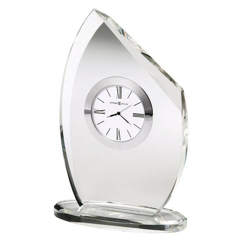 Howard Miller Cascade, Elegant, Glam, and Classic Optical Crystal Table Clock, Reloj de Mesa