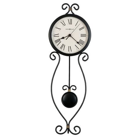 Howard Miller Ivana Rustic, Farmhouse Chic, Industrial, and Transitional Style Wall Clock with Pendulum, Reloj De Pared