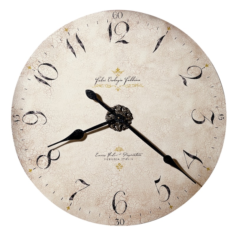 Howard Miller Enrico Fulvi 32 Inch Rustic, Industrial, Old World Style Distressed, Round Wall Clock , Reloj De Pared