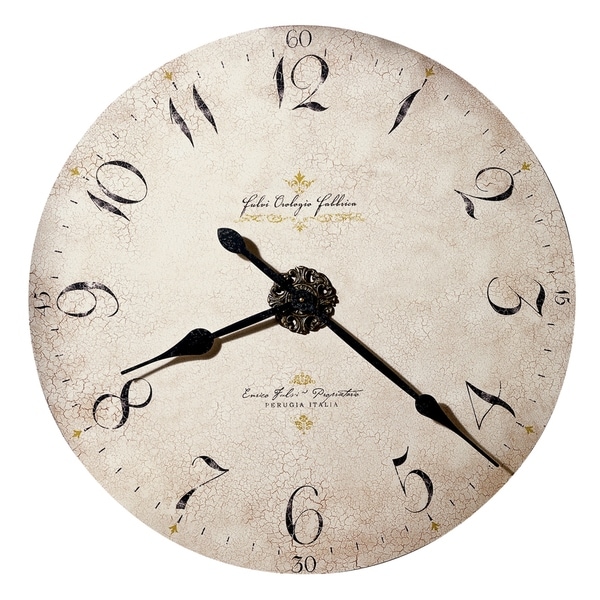 Howard Miller Enrico Fulvi 32 Inch Rustic, Industrial, Old World Style Distressed, Round Wall Clock , Reloj De Pared