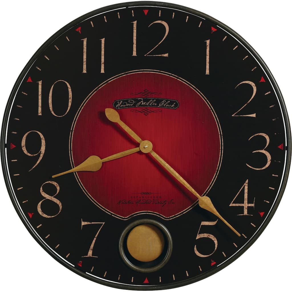 Howard Miller Harmon Vibrant, Contemporary, Modern, Bold, Statement Wall Clock with Pendulum, Reloj De Pared