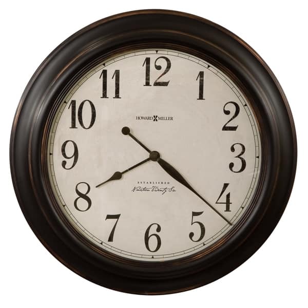 slide 2 of 2, Howard Miller Ashby Classic, Contemporary, Transitional, and Distressed Style Wall Clock with Large Numbers, Reloj De Pared
