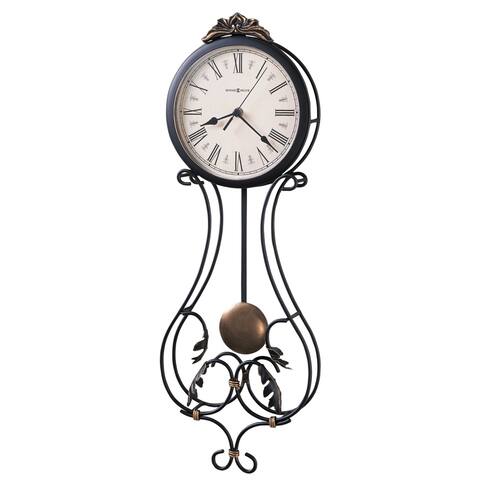 Howard Miller Paulina Elegant, Contemporary, Transitional,Floral and Charming Wall Clock with Pendulum, Reloj De Pared