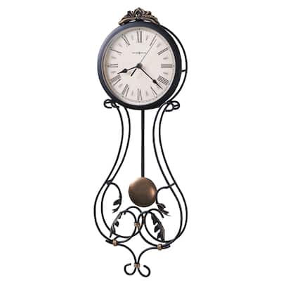 Howard Miller Paulina Elegant, Contemporary, Transitional,Floral and Charming Wall Clock with Pendulum, Reloj De Pared
