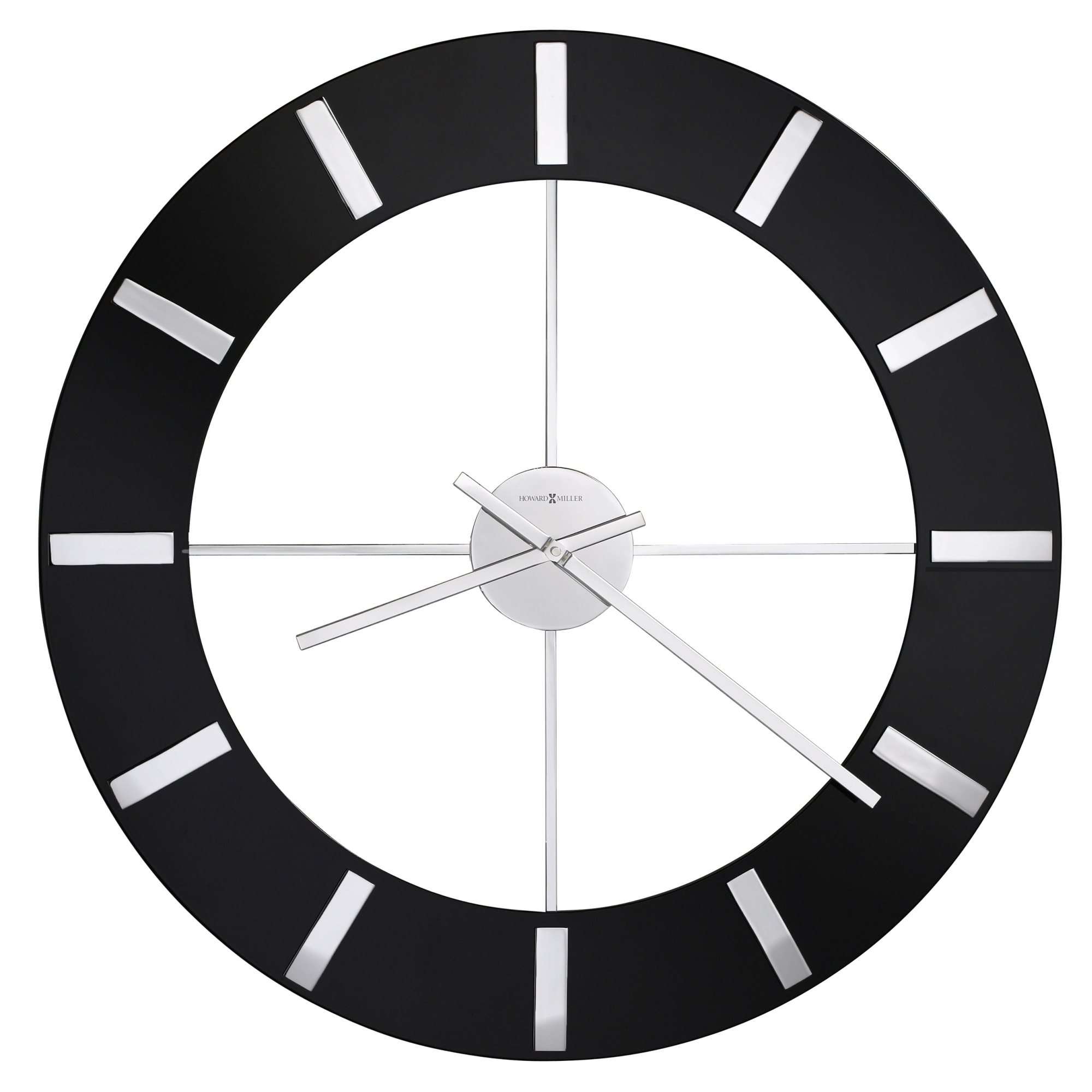 Howard Miller Onyx Elegant, Modern, Transitional, Sleek and Chic Gallery Wall Clock with Large Numbers, Reloj De Pared