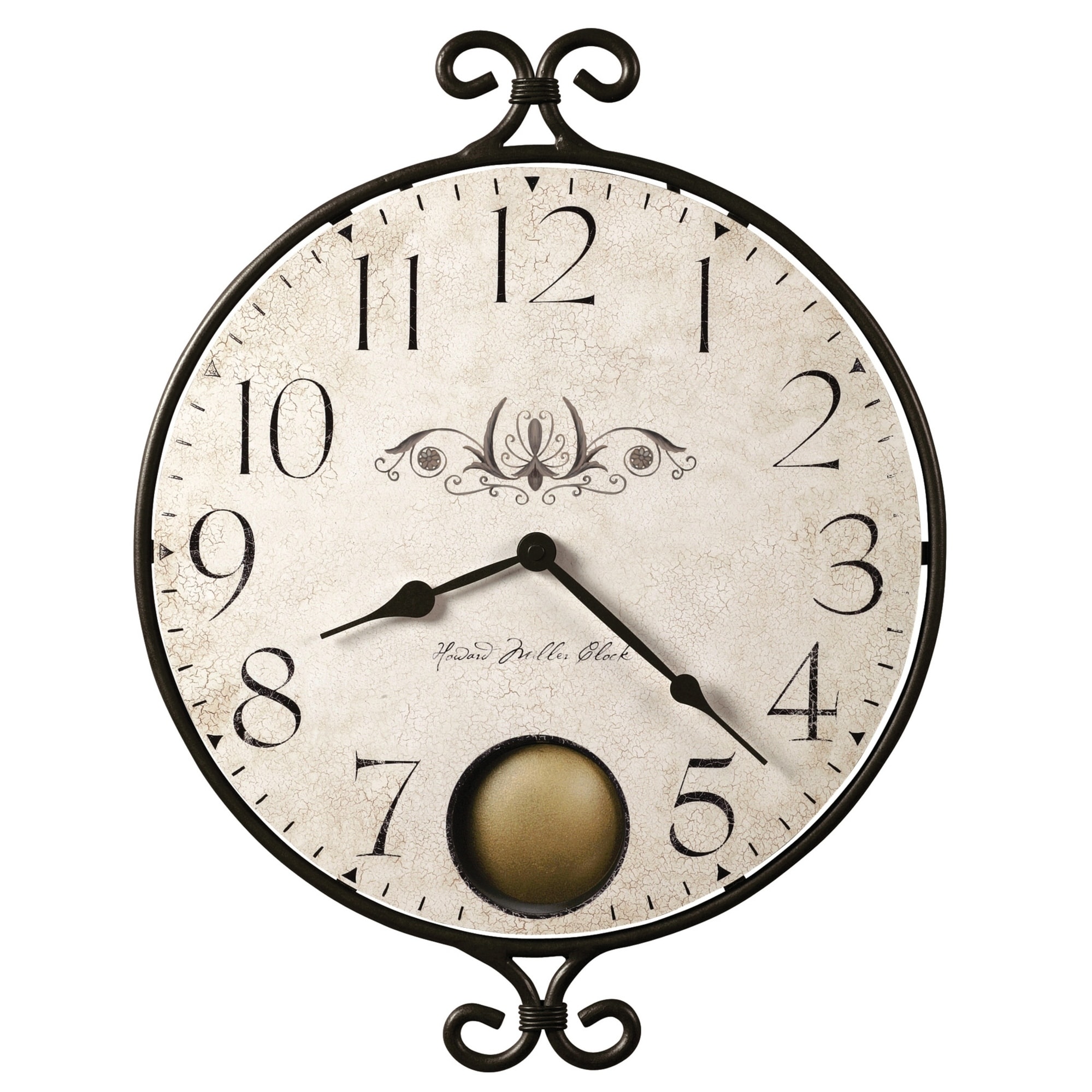 Howard Miller Randall Warm Gray Distressed Wall Clock with Pendulum