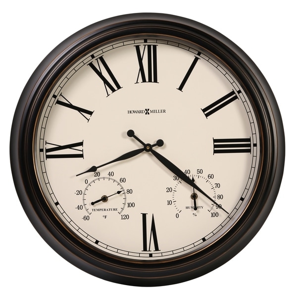 Howard Miller Aspen Indoor Outdoor Nautical Wall Clock With Howard Miller Aspen Indoor Outdoor Nautical Wall Clock With Temperature Gauges