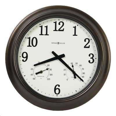 Howard Miller Bay Shore Indoor & Outdoor Classic, Nautical, Coastal Wall Clock with Temperature Gauges, Reloj de Pared