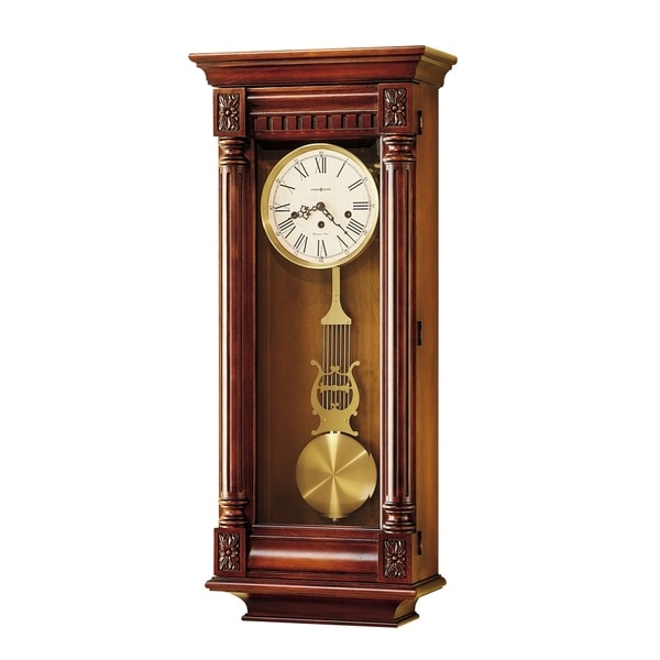 Howard Miller New Haven Grandfather Clock Style Chiming Wall Clock with Pendulum, Vintage, Old World, Classic Design