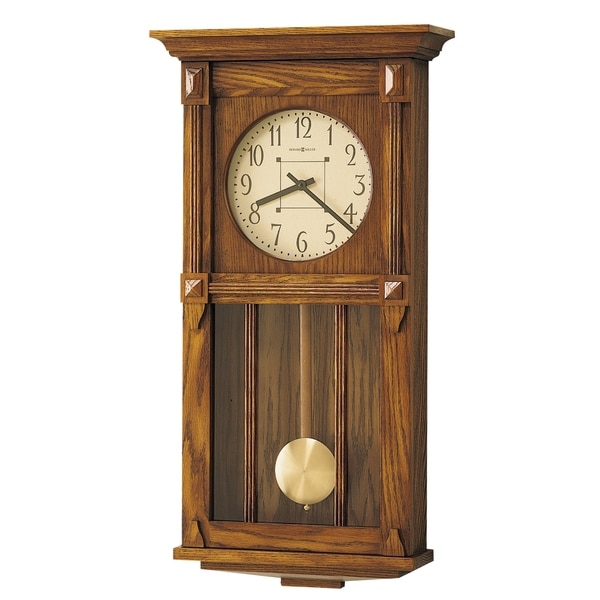Howard Miller Ashbee II Grandfather Clock Style Chiming Wall Clock with Pendulum, Vintage, Old World, Classic Design