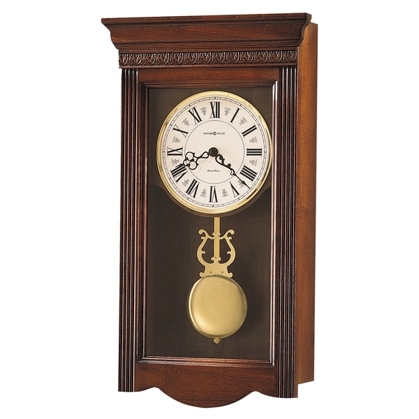 Howard Miller Eastmont Grandfather Clock Style Chiming Wall Clock with Pendulum, Vintage, Old World, Classic Design