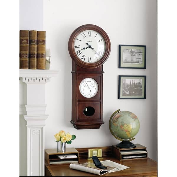 Howard Miller Lawyer II Grandfather Clock Style Chiming Wall Clock with ...