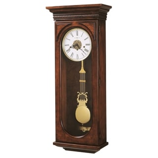 Howard Miller Earnest Grandfather Clock Style Chiming Wall Clock with Pendulum, Vintage, Old World, Classic Design