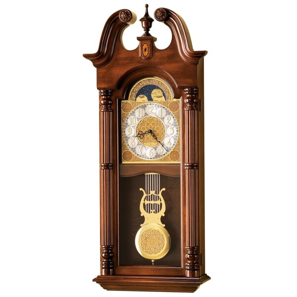 Howard Miller Maxwell Grandfather Clock Style Chiming Wall Clock with Pendulum, Vintage, Old World, Classic Design