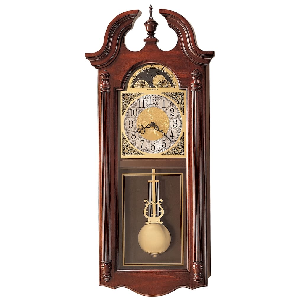 Grandfather Style Chiming Wall Clock with Pendulum by Howard Miller