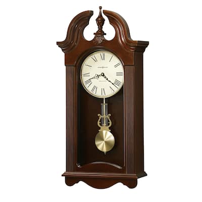 Howard Miller Malia Grandfather Clock Style Chiming Wall Clock with Pendulum, Charming, Vintage, Old World, Classic Design