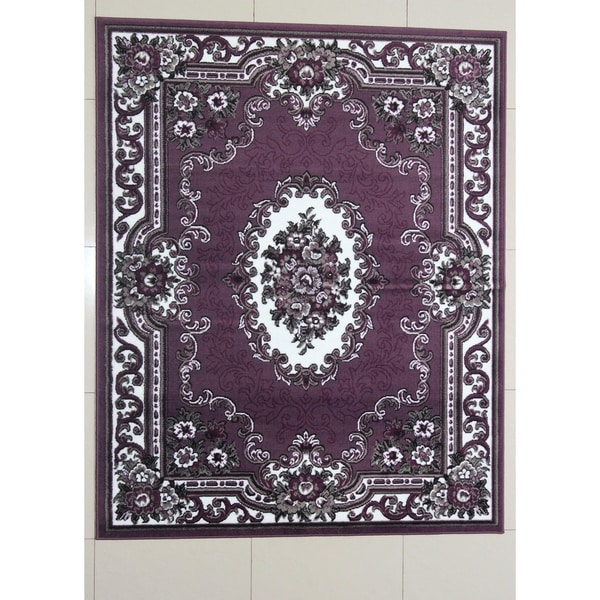 Rug Tycoon Oriental Traditional purple Rug 5'3"x7'2"rectangular