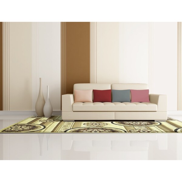 Rug Tycoon Abstract Modern Contemporary Ivory Rug - 4'0"x6'0"rectangular