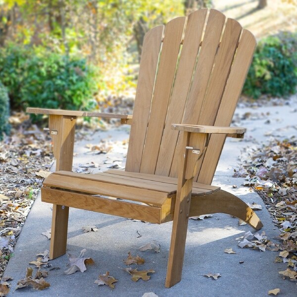 Cambridge Casual Sherwood Oversized Teak Adirondack Chair with Cup Holder