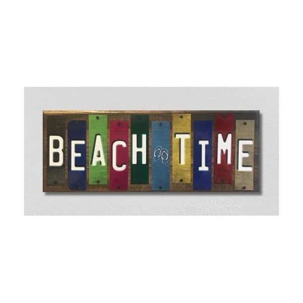 Smart Blonde WS-055 Beach Time License Plate Strip Novelty Wood Sign