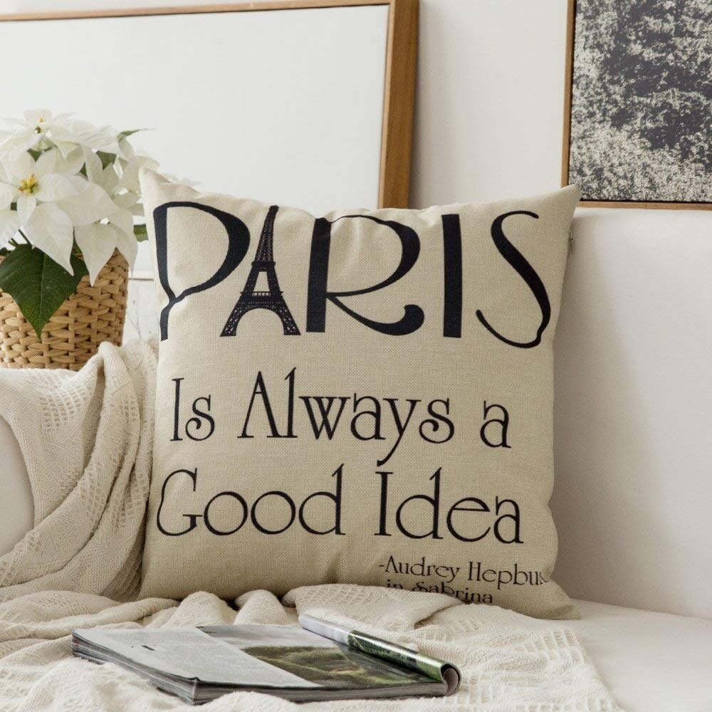 Shop Paris Is Always A Good Idea Cotton Linen Decorative Throw