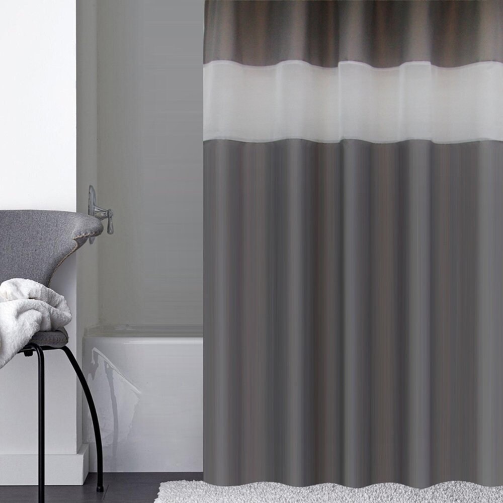 Shop Contemporary White Organza Top Shower Curtain Standard Size