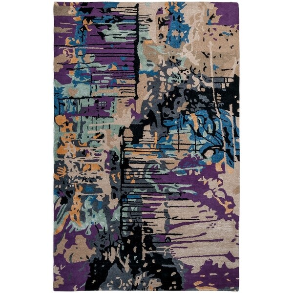 Unbelievable Mats 3' x 5' Splash Wool and Viscose Accent Rug - 3' x 5'